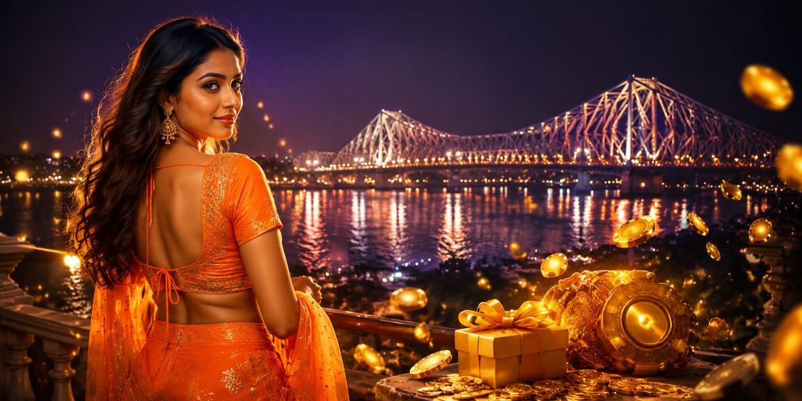 Player enjoying Teen Patti on mobile near Howrah Bridge Kolkata